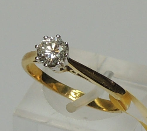 18ct Solitaire Diamond Ring, 0.25ct
